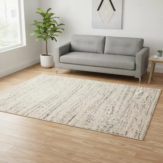 Cream And Brown Tribal Area Rug Photo 1