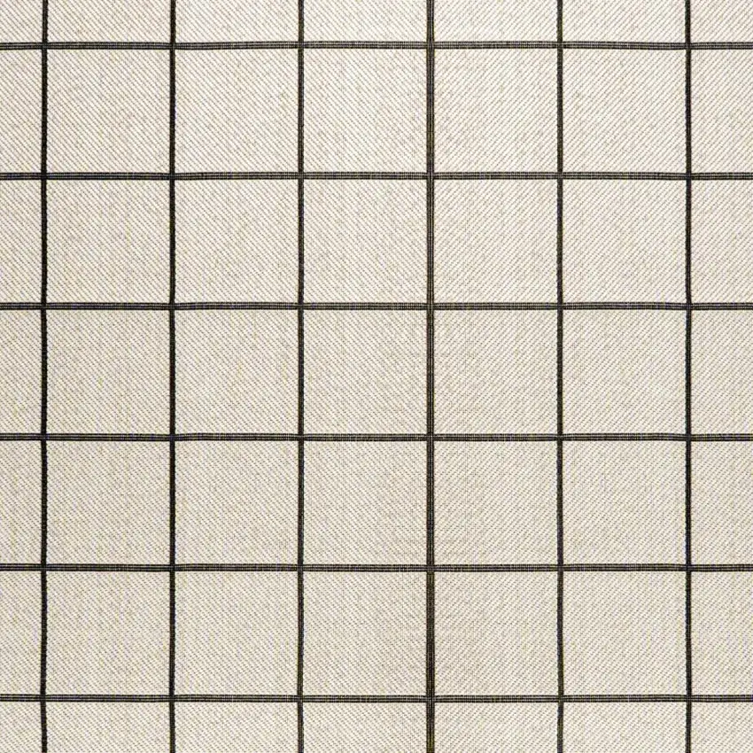 Cream And Dark Gray Plaid Indoor Outdoor Area Rug Photo 4