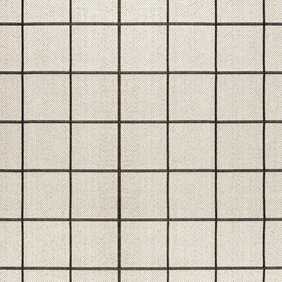 Cream And Dark Gray Plaid Indoor Outdoor Area Rug Photo 4