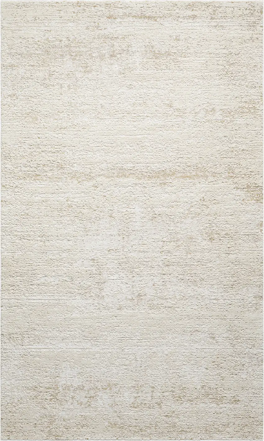 Cream And Gold Abstract Area Rug Photo 1