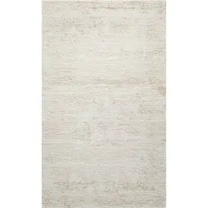 Photo of Cream And Gold Abstract Square Rug