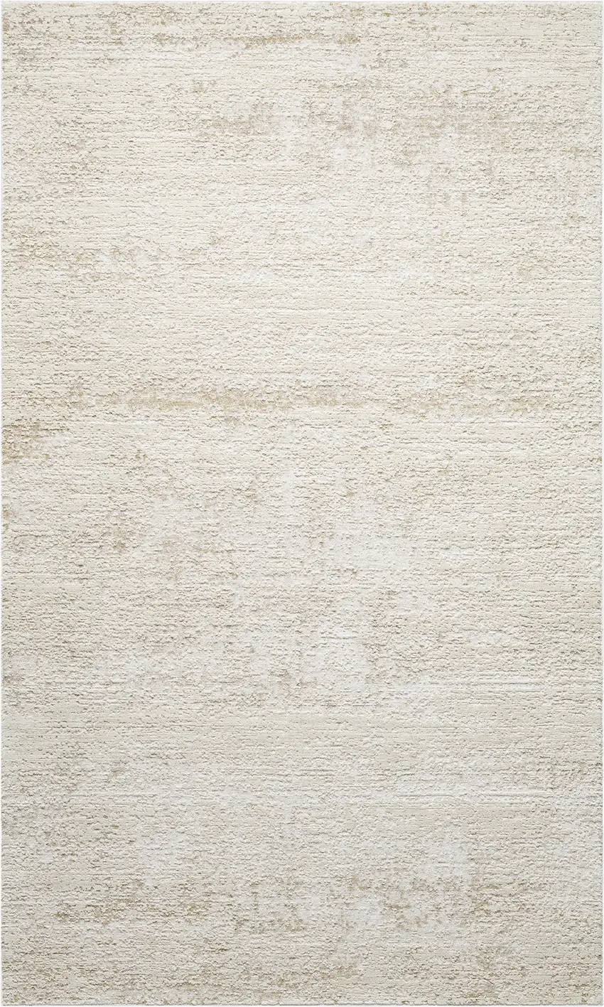 Cream And Gold Abstract Square Rug Photo 5