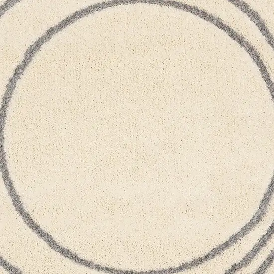 Cream And Gray Abstract Area Rug Photo 5