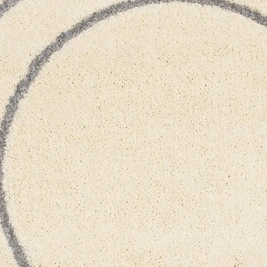Cream And Gray Abstract Area Rug Photo 4