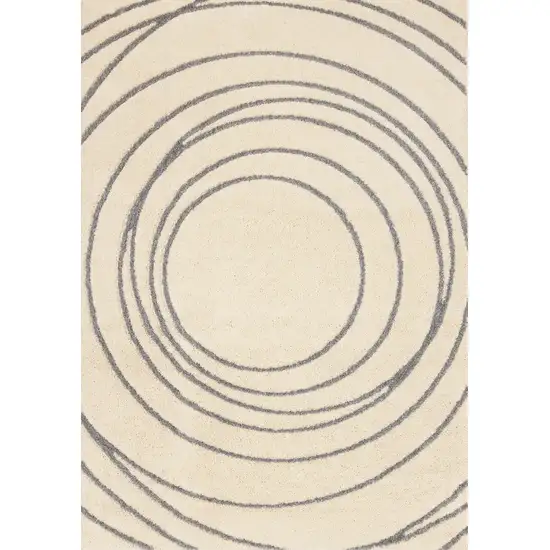 Cream And Gray Abstract Area Rug Photo 5