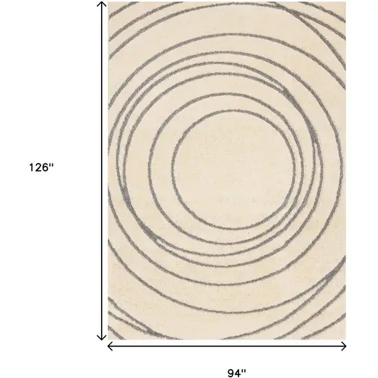 Cream And Gray Abstract Area Rug Photo 3