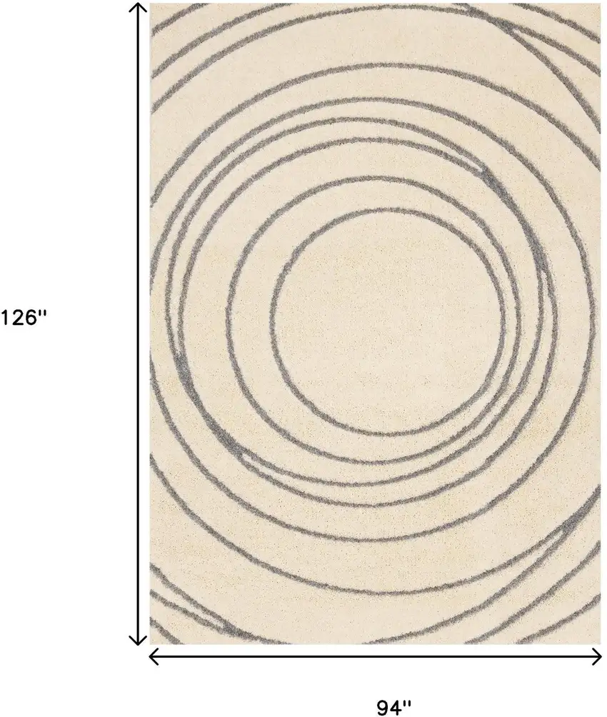 Cream And Gray Abstract Area Rug Photo 3