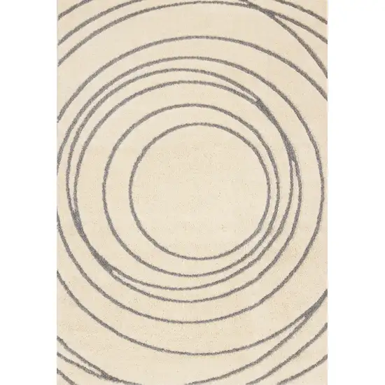 Cream And Gray Abstract Area Rug Photo 2