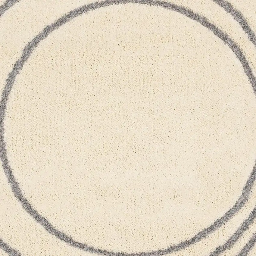 Cream And Gray Abstract Area Rug Photo 4