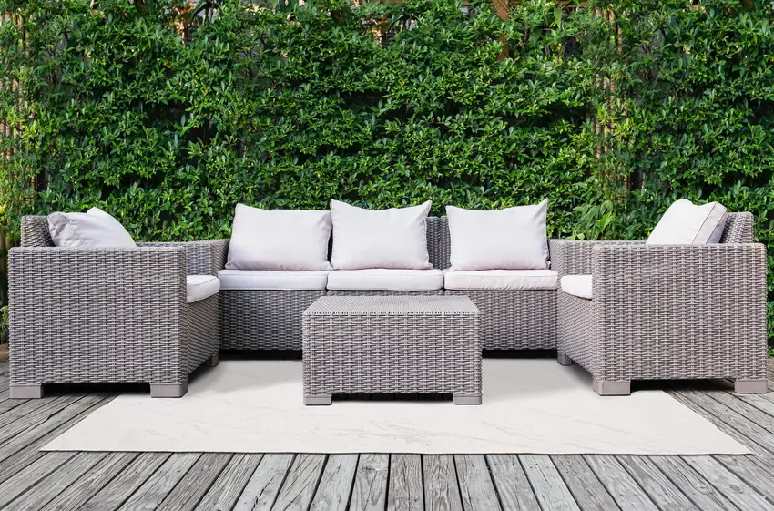 Cream And Gray Abstract Area Rug Photo 5