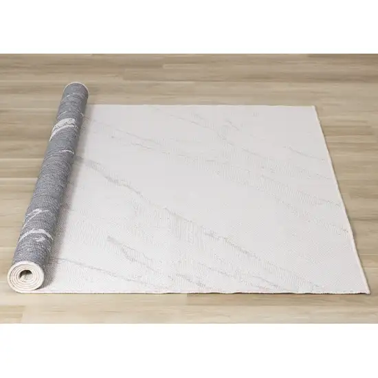 Cream And Gray Abstract Area Rug Photo 8