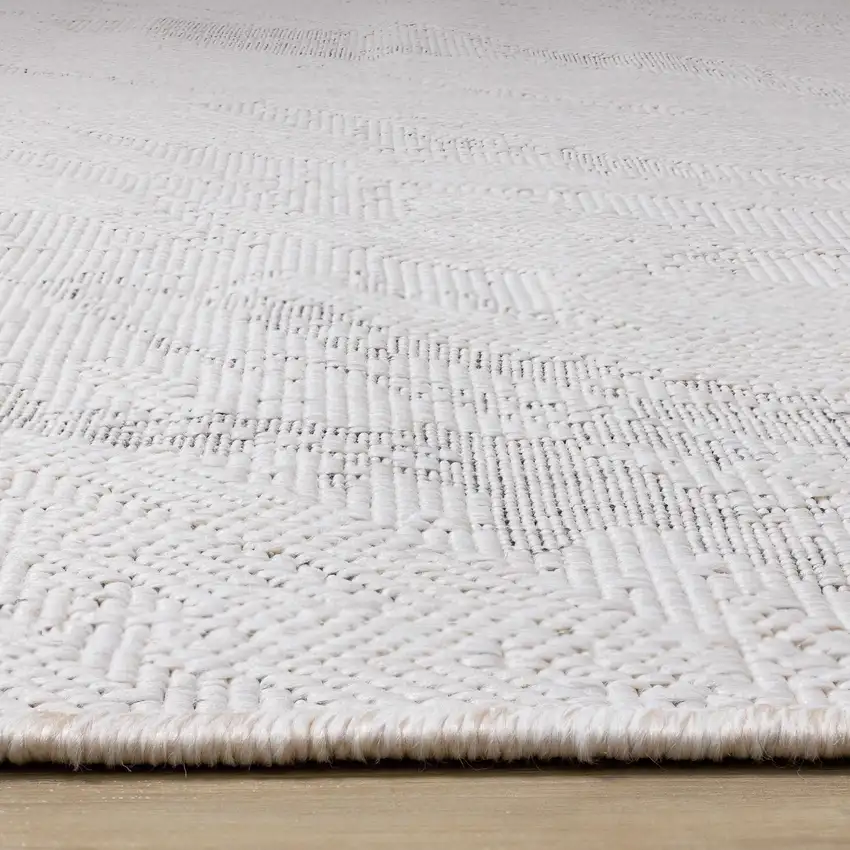 Cream And Gray Abstract Area Rug Photo 8