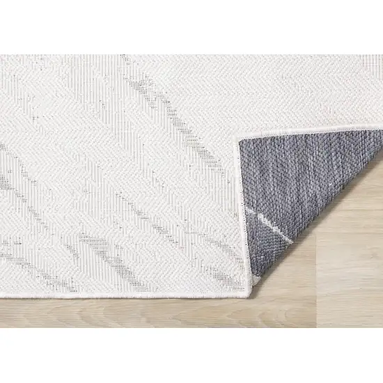 Cream And Gray Abstract Area Rug Photo 8