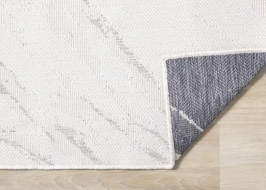 Cream And Gray Abstract Area Rug Photo 8