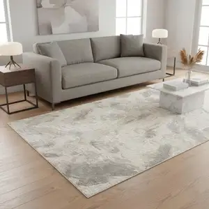 Photo of Cream And Gray Abstract Area Rug