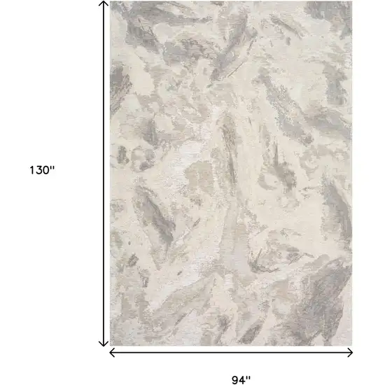 Cream And Gray Abstract Area Rug Photo 3