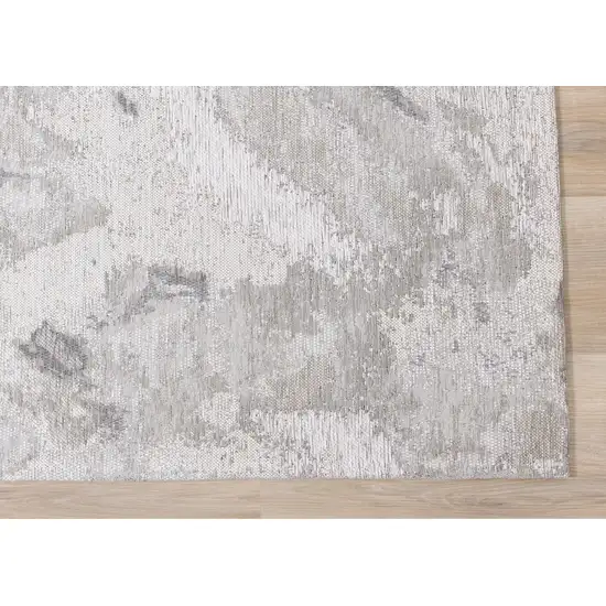 Cream And Gray Abstract Area Rug Photo 8