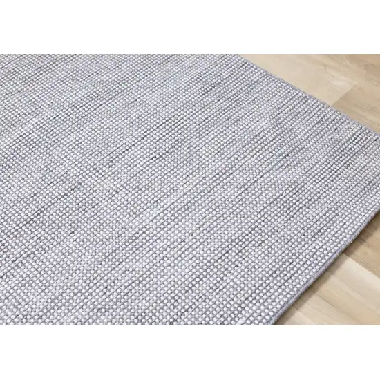 Cream And Gray Abstract Hand Woven Area Rug Photo 8