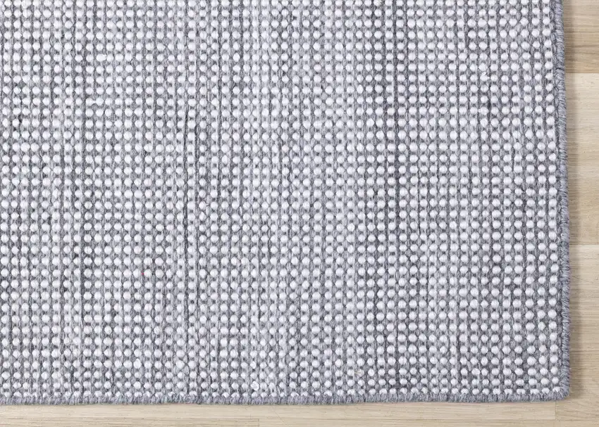 Cream And Gray Abstract Hand Woven Area Rug Photo 9