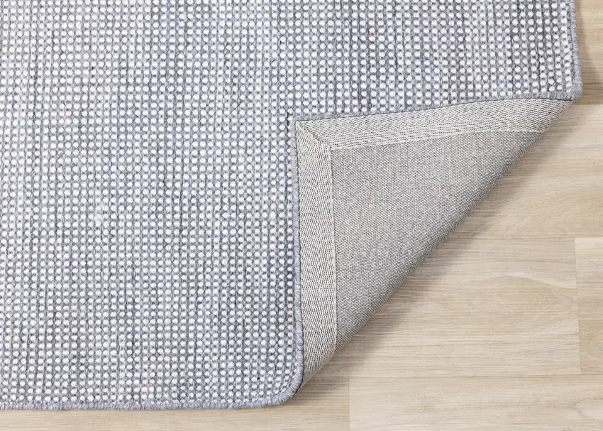 Cream And Gray Abstract Hand Woven Area Rug Photo 9