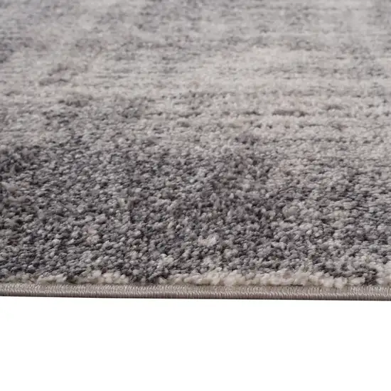 Cream And Gray Abstract Runner Rug Photo 9