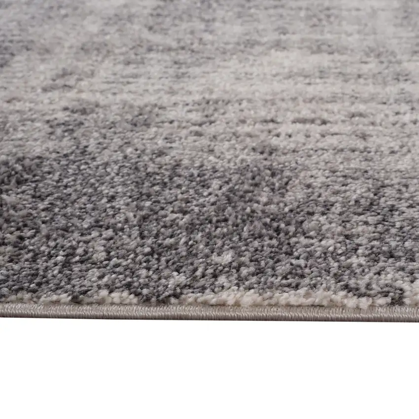Cream And Gray Abstract Runner Rug Photo 9