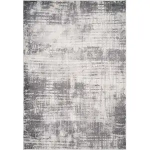 Photo of Cream And Gray Abstract Runner Rug