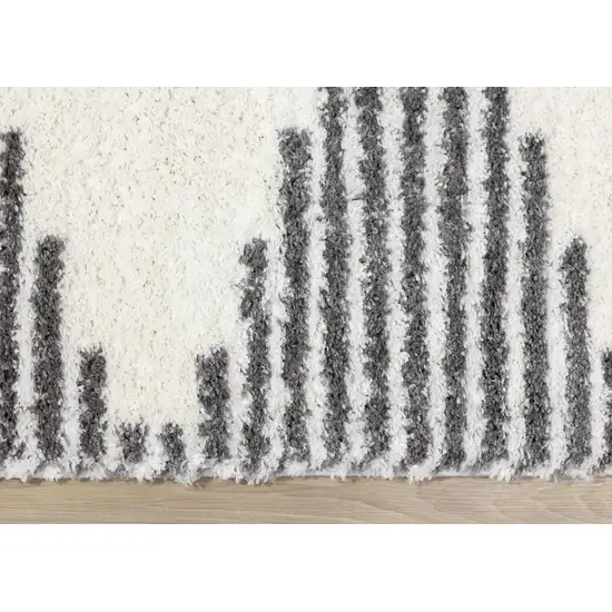 Cream And Gray Geometric Area Rug Photo 8