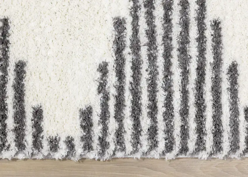 Cream And Gray Geometric Area Rug Photo 8