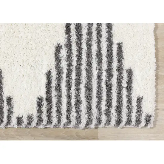 Cream And Gray Geometric Area Rug Photo 7