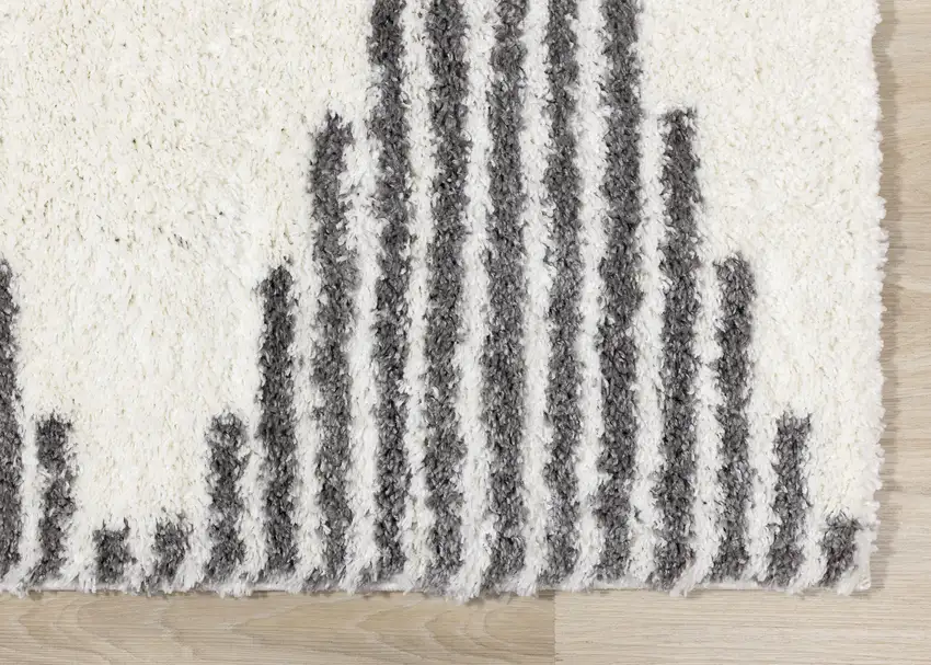 Cream And Gray Geometric Area Rug Photo 7