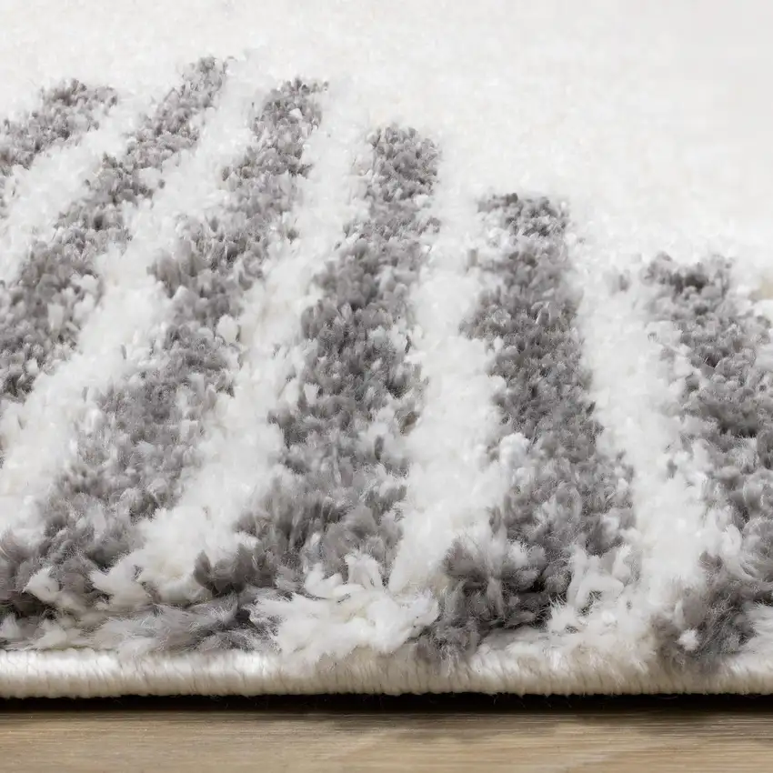 Cream And Gray Geometric Area Rug Photo 9