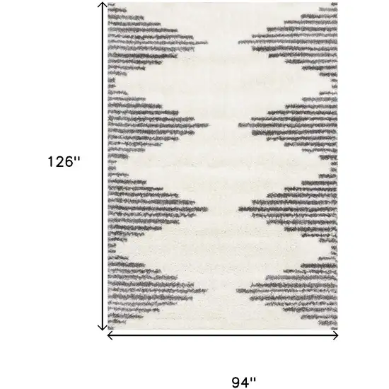 Cream And Gray Geometric Area Rug Photo 3