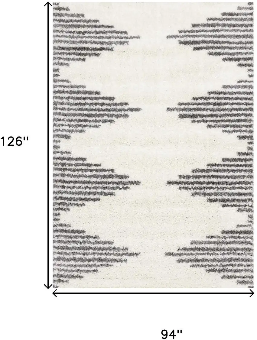 Cream And Gray Geometric Area Rug Photo 3