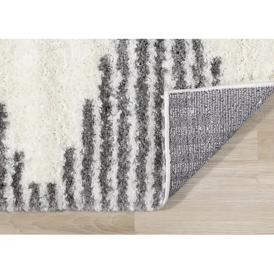 Cream And Gray Geometric Area Rug Photo 8
