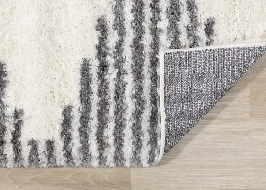 Cream And Gray Geometric Area Rug Photo 8