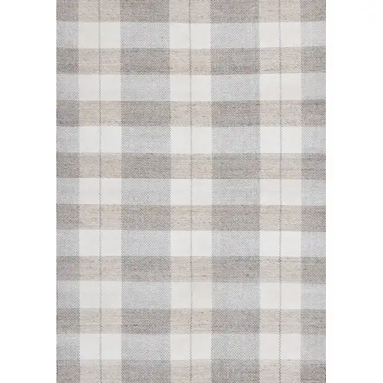 Cream And Gray Geometric Hand Woven Area Rug Photo 2