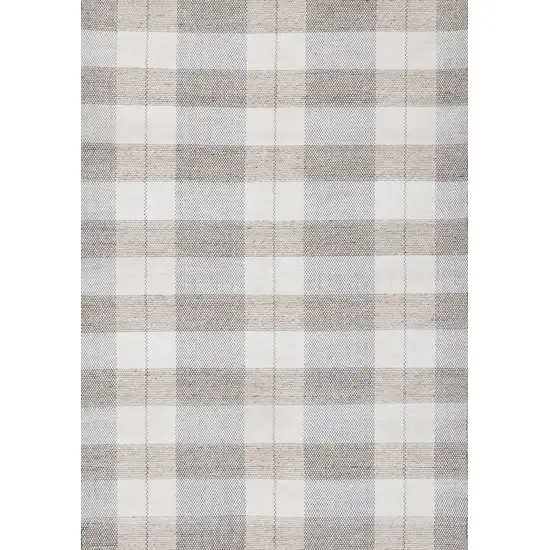 Cream And Gray Geometric Hand Woven Area Rug Photo 5