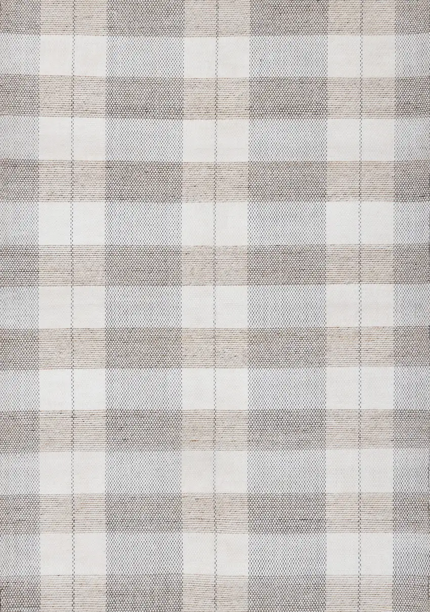 Cream And Gray Geometric Hand Woven Area Rug Photo 5