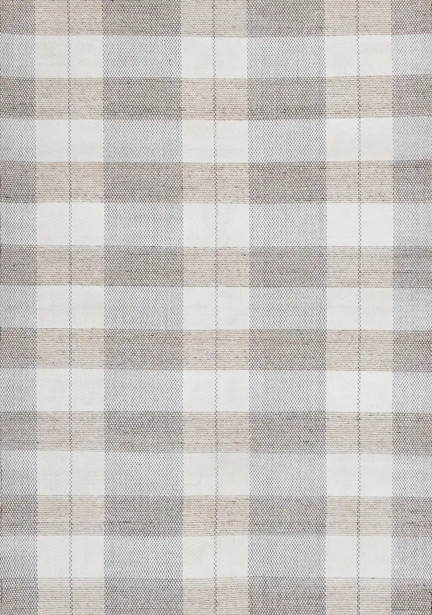 Cream And Gray Geometric Hand Woven Area Rug Photo 2