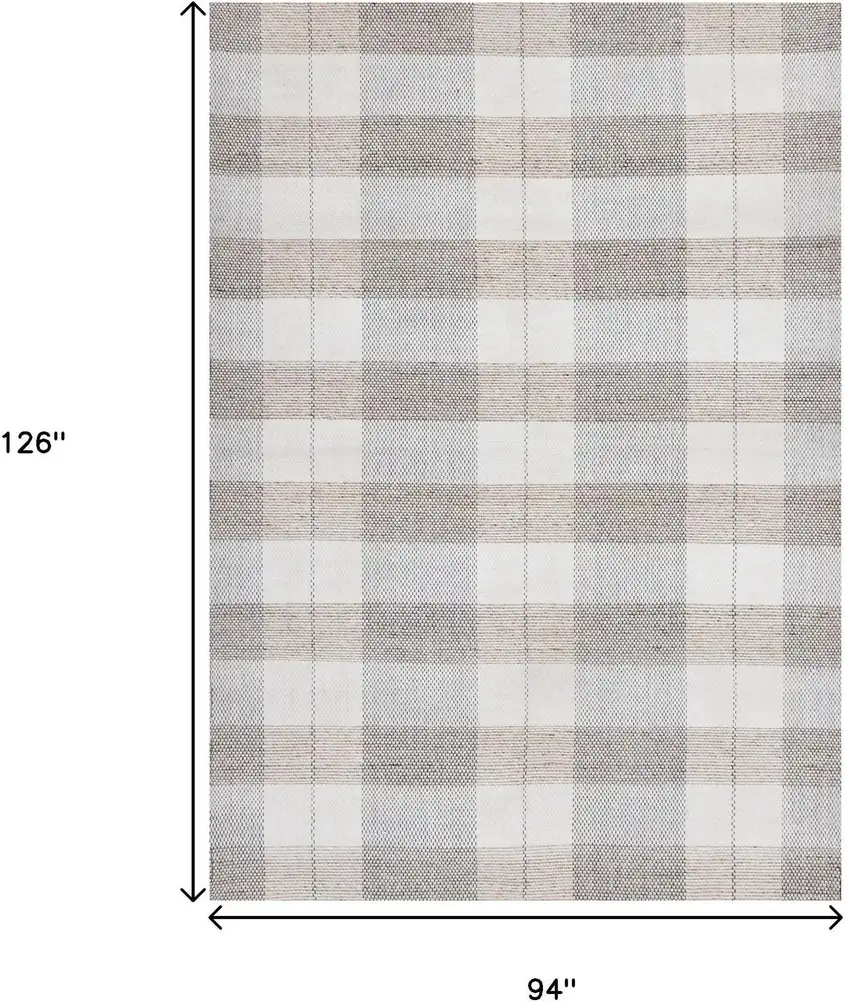 Cream And Gray Geometric Hand Woven Area Rug Photo 3