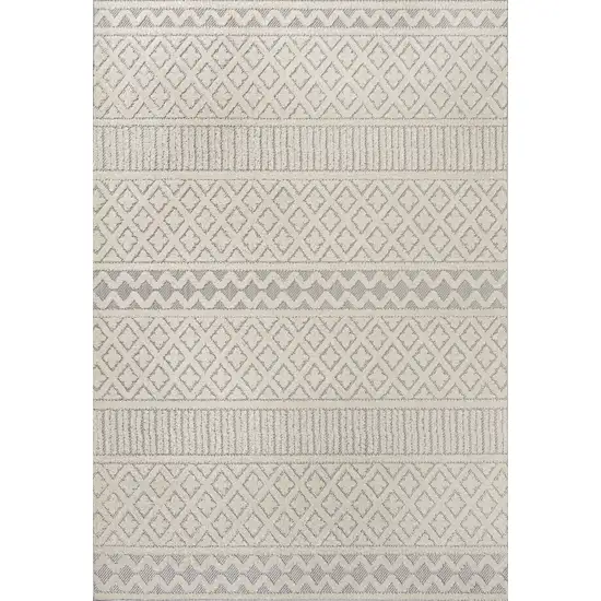Cream And Gray Trellis Indoor Outdoor Area Rug Photo 1