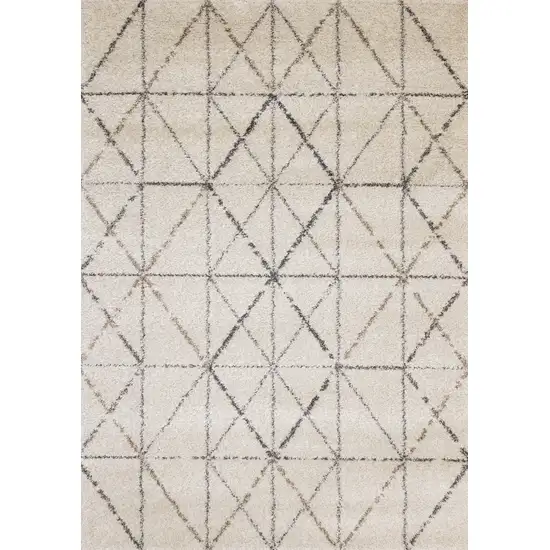 Cream And Gray Tribal Area Rug Photo 2