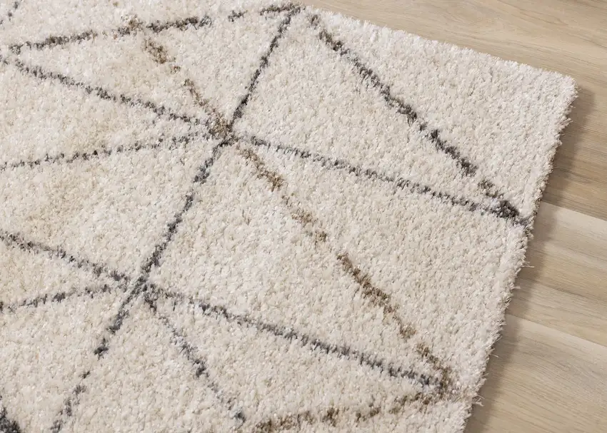 Cream And Gray Tribal Area Rug Photo 8