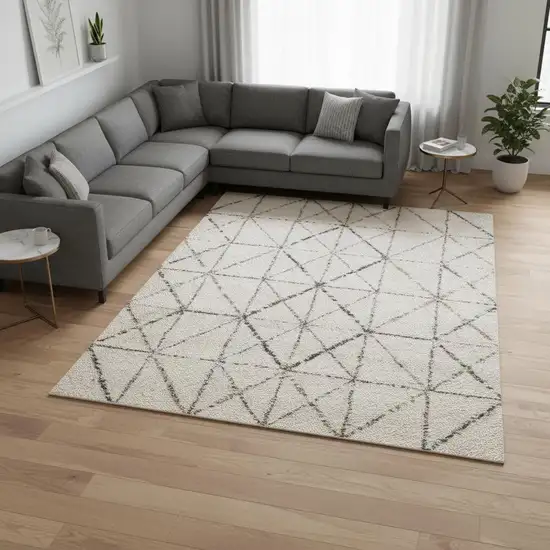 Cream And Gray Tribal Area Rug Photo 1