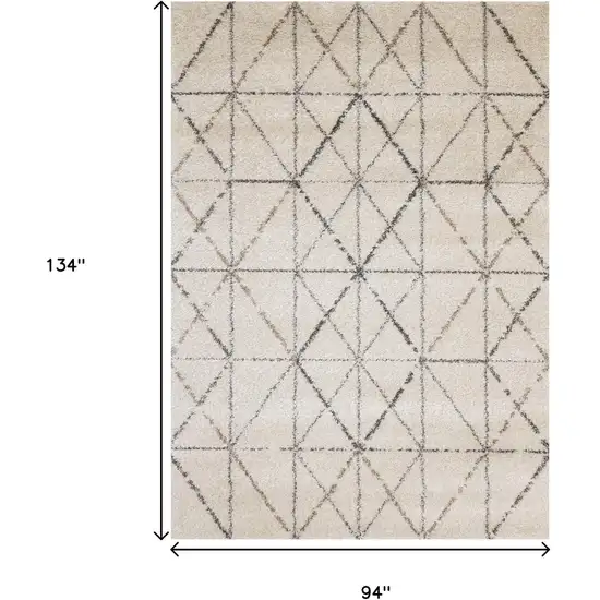 Cream And Gray Tribal Area Rug Photo 3