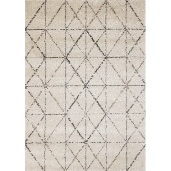 Cream And Gray Tribal Area Rug Photo 5