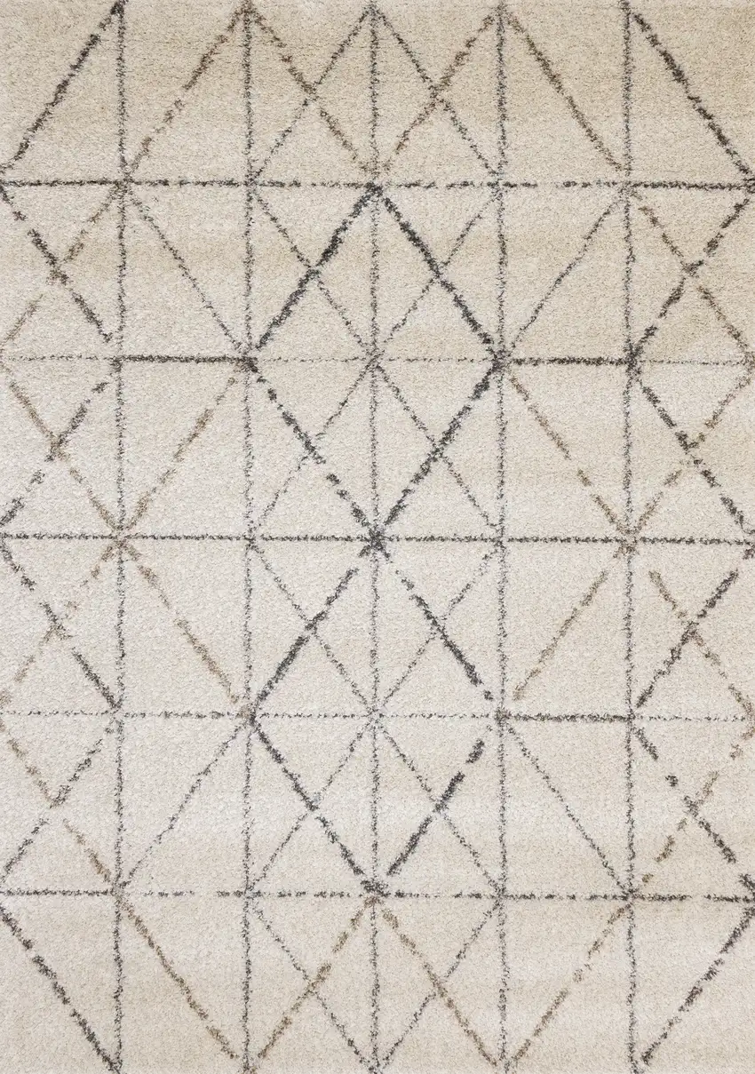 Cream And Gray Tribal Area Rug Photo 2