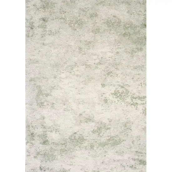Cream And Green Abstract Area Rug Photo 2