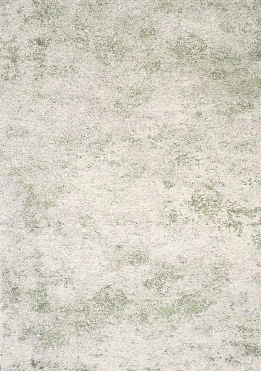 Cream And Green Abstract Area Rug Photo 2